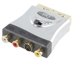 SCART / RCA + S-Video adapter, SCART 21p Han til 3 x RCA Hun + S-Video - High Quality