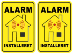 "Alarm installeret" klistermærke af PVC-folie - indvendig