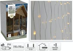 LED gardin lyskæde med 400 varmhvide LED