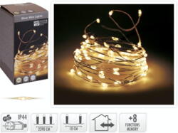 Silver wire lyskæde med 240 varmhvide LED