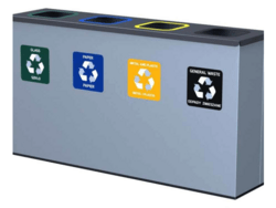 Eco Station til affaldssortering, 4 inderspande