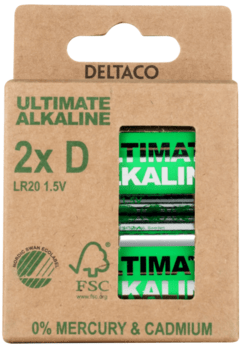 Deltaco Ultimate Alkaline D - 2 stk.