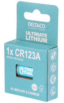 Deltaco CR123A lithium batteri