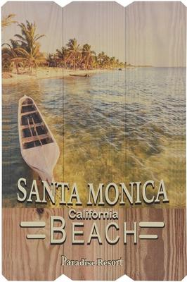 Træskilt "Santa Monica" - 38 x 58 cm.
