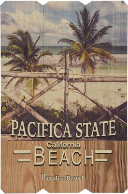 Træskilt "Pacifica State" - 38 x 58 cm.