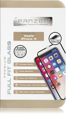 Panzer silicate glas til Apple iPhone X, Full fit - sort