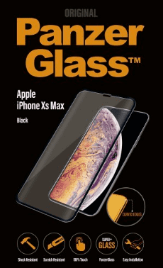PanzerGlass til iPhone XS Max, Full Fit, sort