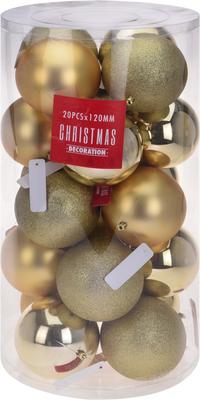 Julekugler, 20 styk Ø120mm - guld