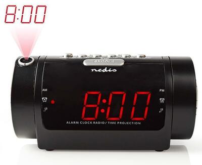 Digital clockradio med vækkeur og projektion