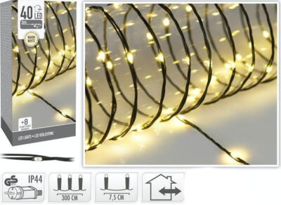 LED string lyskæde med 40 varmhvide LED