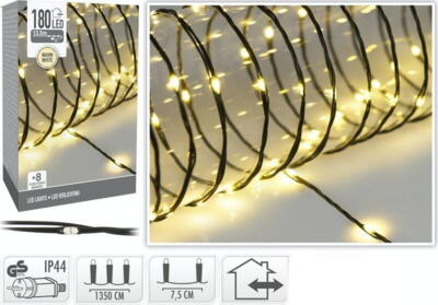 LED string lyskæde med 180 varmhvide LED