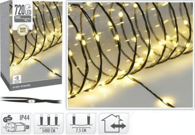 LED string lyskæde med 720 varmhvide LED