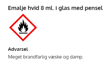 Emalje, hvid, 8 ml.