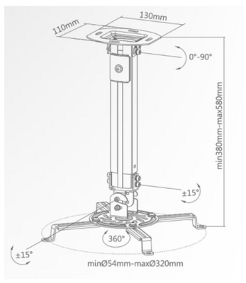 Superior projektor ophæng, full motion