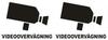 "Videoovervågning" klistermærke af PVC-folie, to-sidet tryk