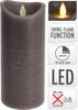 LED bloklys med 'levende' væge 85x200 mm. - grå