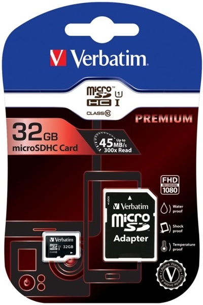 Verbatim Micro-SDHC 32 GB inkl. SD-adapter