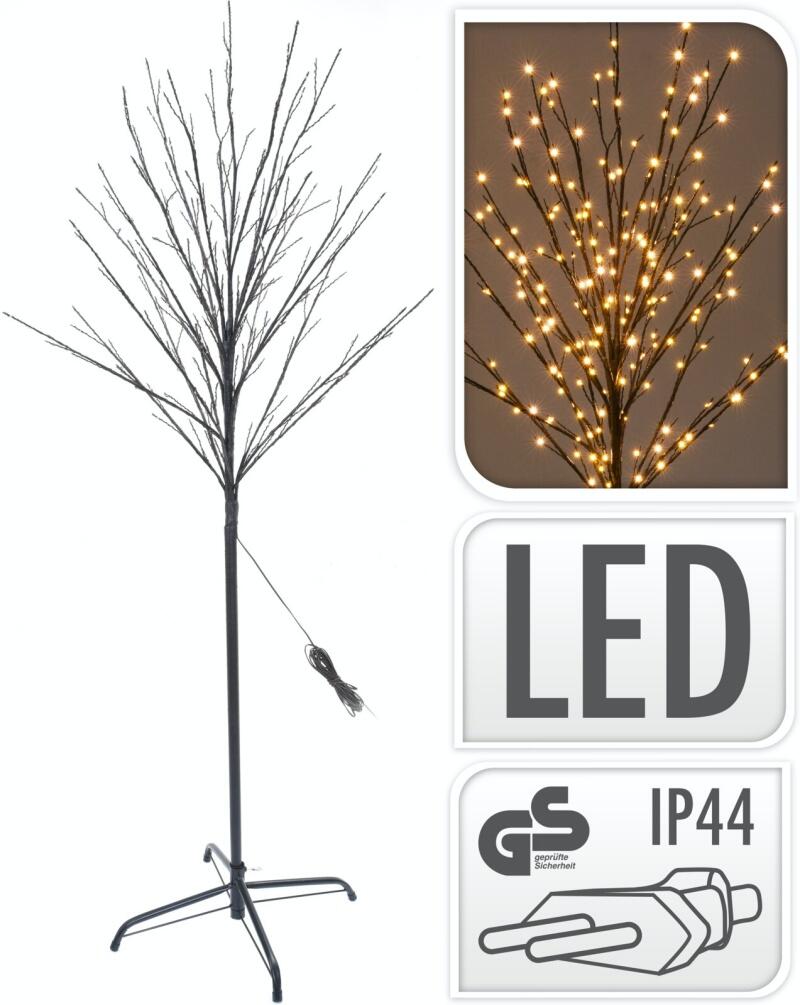 Lystræ med 200 hvide LED