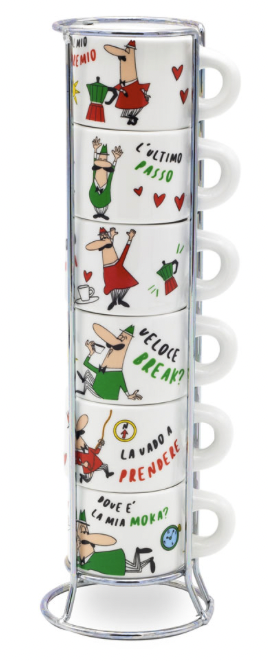 Bialetti Espressokopper - 6 stk inkl. stander