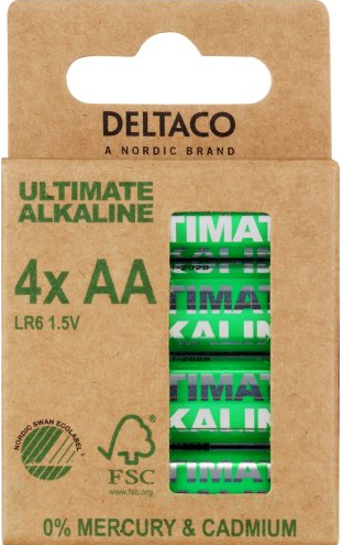 Deltaco Ultimate Alkaline AA - 4 stk