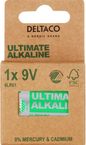 Deltaco Ultimate Alkaline batterie, 9V - 1 stk
