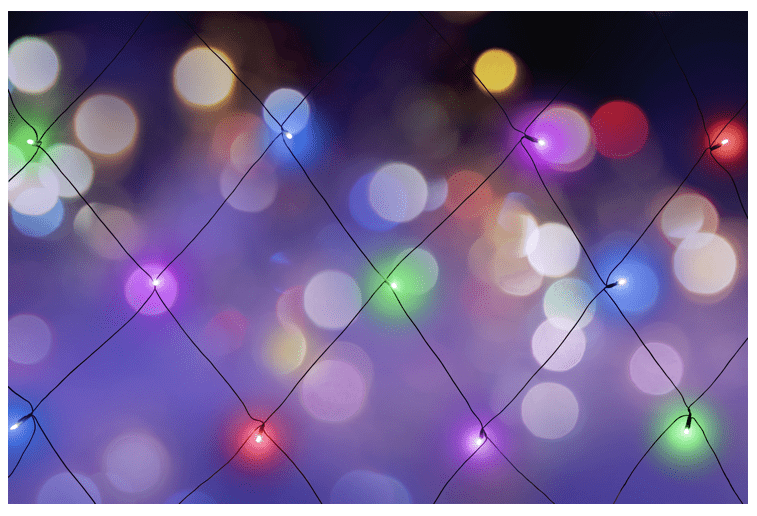 LED lysnet med 45 Multi color LED
