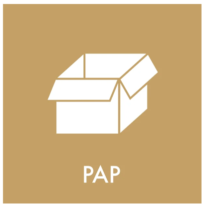 Piktogram "PAP", brun - 10,5 x 10,5 cm