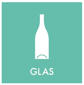 Piktogram "GLAS" - Grøn - 10,5 x 10,5 cm
