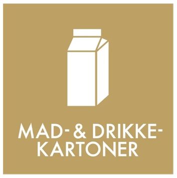 Piktogram "MAD- & DRIKKEKARTONER", brun - 10,5 x 10,5 cm